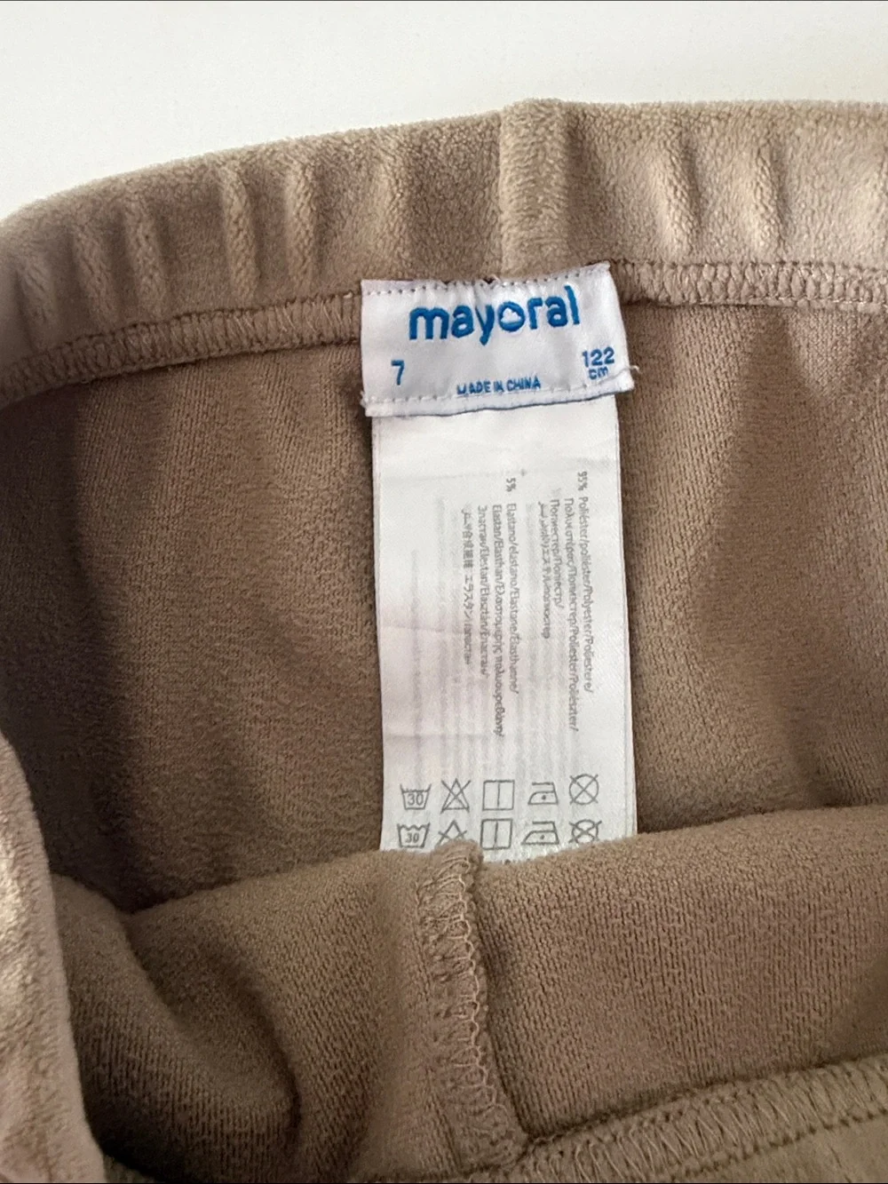 Mayoral Plush Stretch Leggings - Tan Brown